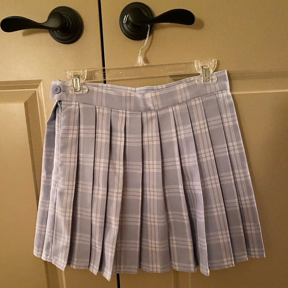 Plaid pleated tennis skirt